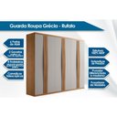 Ver imagem 2 de Guarda Roupa Casal 6 Portas e 2 Gavetas C/ Pés Grécia Naturale/off White - Rufato