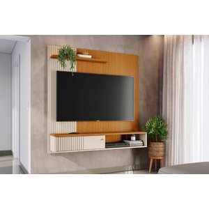 Painel Aurora para Tv de até 65 Polegadas - Cinamomo Off White - Madetec