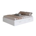 Ver imagem 2 de Cama de Casal Branca com 4 Portas Basculantes Organizadoras MDP Tókio Art In Móveis