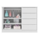 Ver imagem 3 de Cômoda Davi 4 Gavetas MDF Puxador Cava Branco 130cm Phoenix