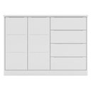 Ver imagem 5 de Cômoda Davi 4 Gavetas MDF Puxador Cava Branco 130cm Phoenix