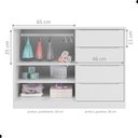 Ver imagem 4 de Cômoda Davi 4 Gavetas MDF Puxador Cava Branco 130cm Phoenix