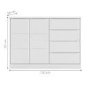 Ver imagem 2 de Cômoda Davi 4 Gavetas MDF Puxador Cava Branco 130cm Phoenix
