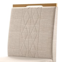 Sala de Jantar Amalfi com Buffet, Mesa de Jantar Canela/Off White e 6 Cadeiras Creta Canela/Champagn - 6