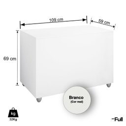 Caixa Baú Organizador de Brinquedos Roupas Multiuso Branco - 3
