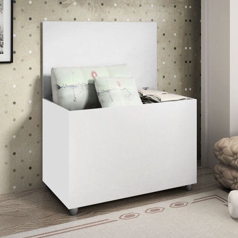 Caixa Baú Organizador de Brinquedos Roupas Multiuso Branco