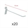 kit para expositor com 20 ganchos 4mm branco de 10 cm para painel canaletado - 1