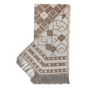Ver imagem 2 de Manta Xale Sofá Decorativa Luxo Dupla Face Jacquard 1,40mx1,70m Istambul Bege