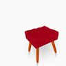 Puff Pé Palito Banqueta Perna Palito Banqueta com Pe Palito Captone Suede Vermelho - 5