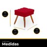 Puff Pé Palito Banqueta Perna Palito Banqueta com Pe Palito Captone Suede Vermelho - 4