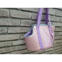 Ver imagem 3 de Bolsa de Viagem Pet Rosa e Lilás para Caes e Gatos Passeios Conforto