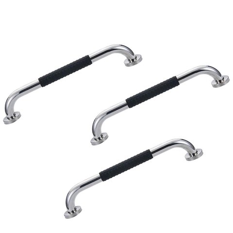 Barra de Apoio 30cm Inox Suporte Antiderrapante Kit 3 Unidades Criança Idoso Cadeirante Gestante Ban