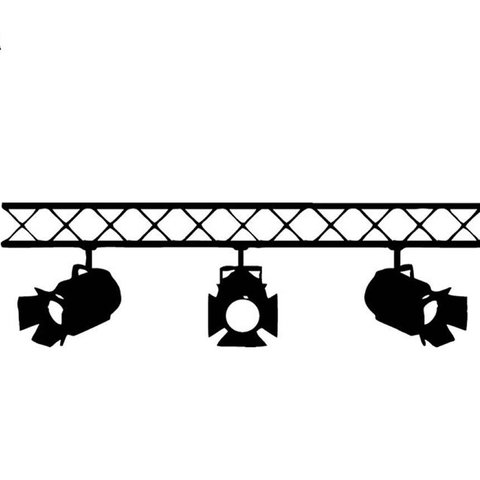 Adesivo Parede Holofote Cinema Decoração Parede:preto