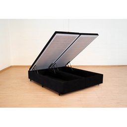 Cama Box Baú King Size Bipartida Serenelife - Suede Preto - 4