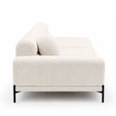 Ver imagem 5 de Sofá Arezzo 3 Lugares Pés Aço Preto 230cm Terminal Esquerdo Boucle Off White - Sallar Home
