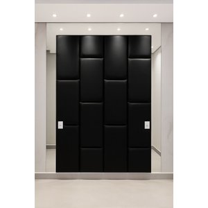 Cabeçeira Dominó 2,50 Altura e 1,60 Largura Modulos Colantes:suede Preto