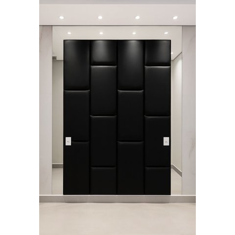 Cabeçeira Dominó 2,50 Altura e 1,60 Largura Modulos Colantes:suede Preto