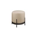 Ver imagem 1 de Puff Redondo com Base de Ferro e Estofado Ágar Bege Res_Atr_Bege_Claro_Preto