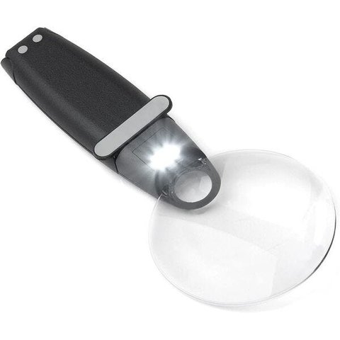 Lupa De Aumento Bifocal Carson Multifuncional Freehand 2.5X Com Luz Led Fh25