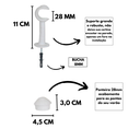 Ver imagem 2 de Kit Varão para Cortina 2,50 Metros 28mm Branco