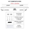 Kit Varão para Cortina 2,50 Metros 28mm Branco - 3