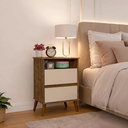 Ver imagem 1 de Mesa de Cabeceira Onix Retro - Canela com Off White