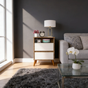 Ver imagem 3 de Mesa de Cabeceira Onix Retro - Canela com Off White
