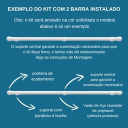 Kit Varão para Cortina 2,50 Metros 28mm Cerejeira - 4