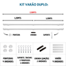 Kit Varão para Cortinas 2,50mts Duplo 19/28mm Branco - 3