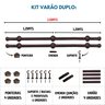 Kit Varão para Cortinas 2,50mtsduplo 19/28mm Tabaco - 3