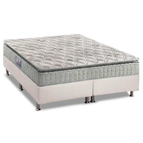 Cama Box King: Colchão Espuma Anjos D33 Orthosono + Base CRC Courano White(193x203)