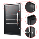 Ver imagem 3 de Porta Pivotante Alumínio Lambril Evolution c/Pux.Dir. Elite Preto 216x150 Brimak