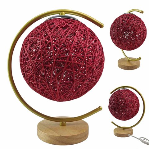 Luminaria Abajur Cupula Lua Bola Base Madeira Decoraçao Rustica Casa Quarto Escritorio Casa Mesa Ilu
