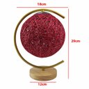 Ver imagem 2 de Luminaria Abajur Cupula Lua Bola Base Madeira Decoraçao Rustica Casa Quarto Escritorio Casa Mesa Ilu
