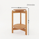 Ver imagem 3 de Mesa Lateral Sala Lizz com Pés de Madeira Maciça Cedro