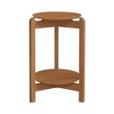 Ver imagem 1 de Mesa Lateral Sala Lizz com Pés de Madeira Maciça Cedro