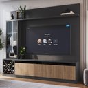 Ver imagem 2 de Kit Rack Ripado com Painel TV Até 50 Polegadas Turim Quiditá Branco Marrom