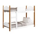 Ver imagem 1 de Cama Infantil Beliche Montessori Encanto Moderna com Grade de Proteção e Escada Cor Branco