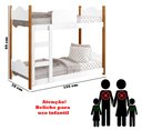 Ver imagem 5 de Cama Infantil Beliche Montessori Encanto Moderna com Grade de Proteção e Escada Cor Branco