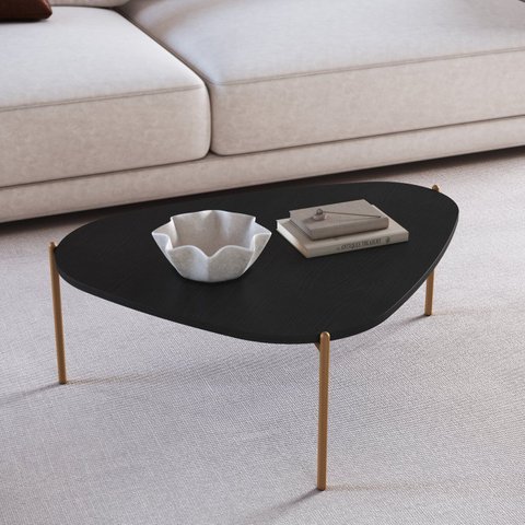 Mesa de Centro Orgânica Pé Metal Complementos
