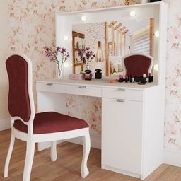 Penteadeira Camarim Milão 1 Porta 3 Gavetas Branco - Panorama Móveis - 1 Penteadeira Camarim Milão 1 Porta 3 Gavetas Branco - Panorama Móveis - 1