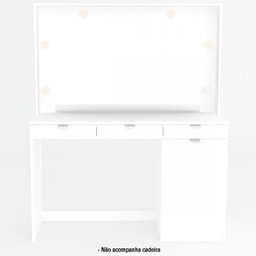 Penteadeira Camarim Milão 1 Porta 3 Gavetas Branco - Panorama Móveis - 4 Penteadeira Camarim Milão 1 Porta 3 Gavetas Branco - Panorama Móveis - 4