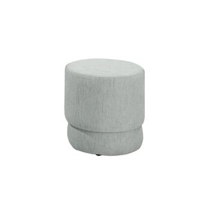 Puff Celestina Redondo Linho Redenobre Cor:cinza Claro;