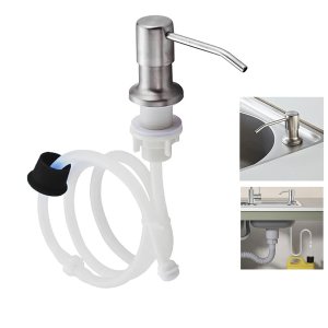 Dispenser Sabao Liquido Detergente Cuba Pia Cozinha Banheiro Bico Dosador Embutir Mangueira Flexivel