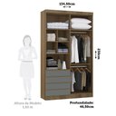 Ver imagem 3 de Guarda Roupa Modulado 4 Portas e 4 Gavetas 134cm Veneza Luciane Móveis