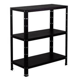 Estante Armario de Aço 68cm Altura 3 Bandejas Preto P/90kg - 1