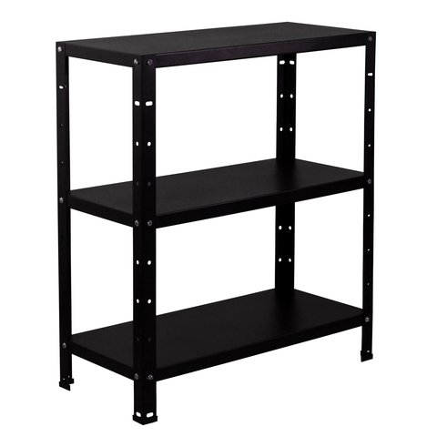 Estante Armario de Aço 68cm Altura 3 Bandejas Preto P/90kg