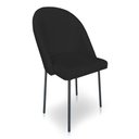 Ver imagem 3 de Kit 8 Cadeiras Poltrona de Jantar Ariel Suede Preto Pés de Ferro Preto - Pallazio