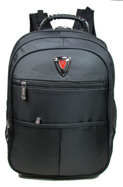 Mochila Bolsa Notebook Escolar Trabalho Viagem Passeio Impermeável Unissex - Preto - Liso - 2