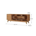 Ver imagem 3 de Rack para TV até 55 Polegadas 151,7cm Pés em Madeira Maciça 1 Porta com Nicho Yescasa Marrom Nogal